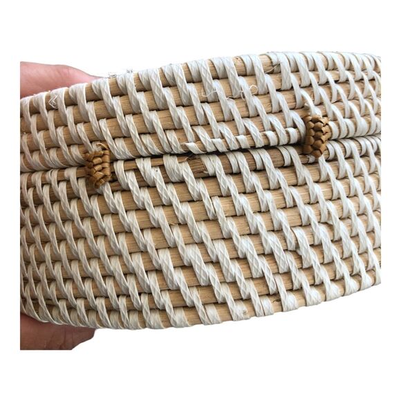 Yik Fung Round Rattan Cross‎ Body Beachy Boho Shoulder Handbag - Picture 11 of 11